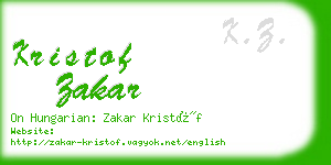 kristof zakar business card